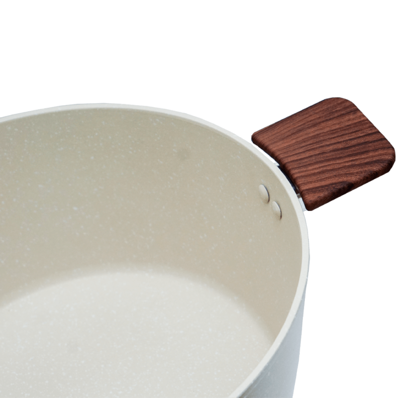 Oala granit 28 cm 7.5 L antiaderenta bej fara capac Adison